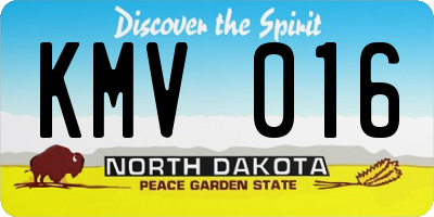 ND license plate KMV016