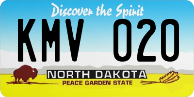 ND license plate KMV020