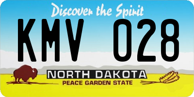 ND license plate KMV028