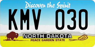 ND license plate KMV030