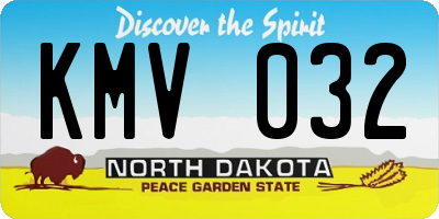 ND license plate KMV032