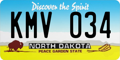 ND license plate KMV034