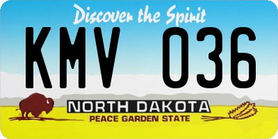 ND license plate KMV036