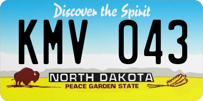 ND license plate KMV043