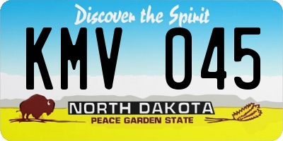 ND license plate KMV045
