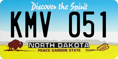 ND license plate KMV051
