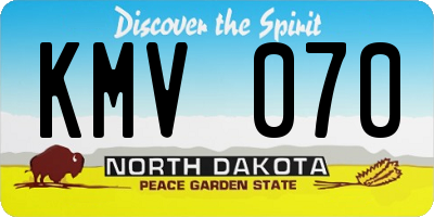 ND license plate KMV070
