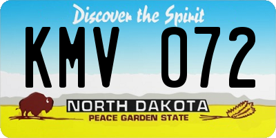 ND license plate KMV072