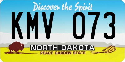 ND license plate KMV073