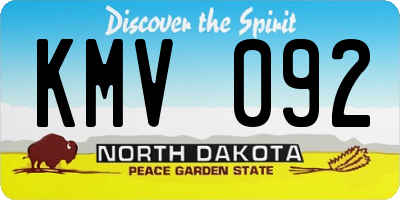 ND license plate KMV092