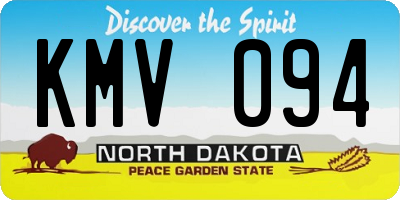 ND license plate KMV094