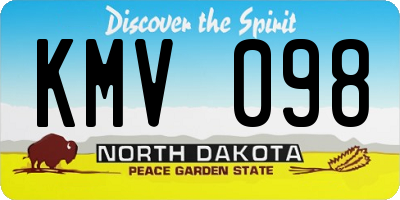 ND license plate KMV098