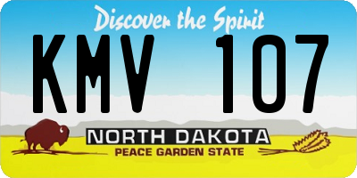 ND license plate KMV107
