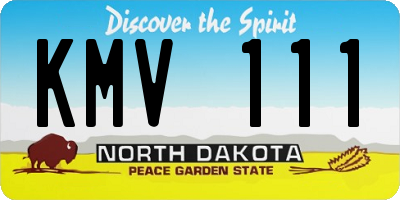 ND license plate KMV111