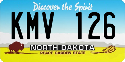 ND license plate KMV126