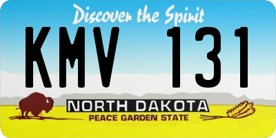 ND license plate KMV131