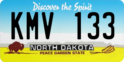 ND license plate KMV133