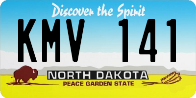 ND license plate KMV141