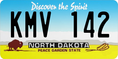 ND license plate KMV142