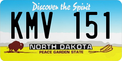 ND license plate KMV151