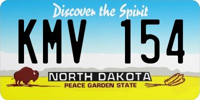 ND license plate KMV154