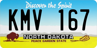 ND license plate KMV167