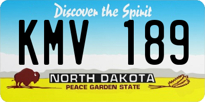 ND license plate KMV189