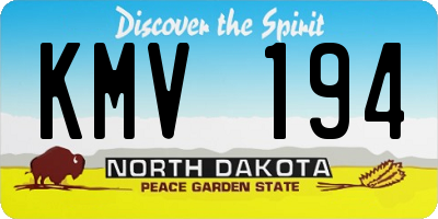 ND license plate KMV194