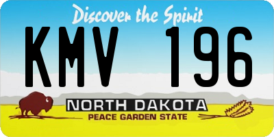 ND license plate KMV196
