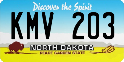 ND license plate KMV203