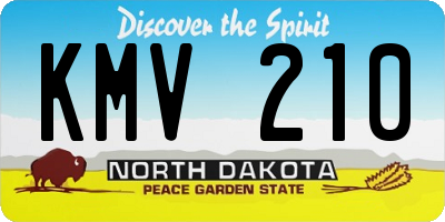 ND license plate KMV210