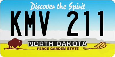 ND license plate KMV211