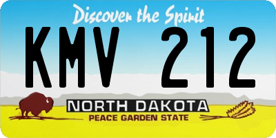 ND license plate KMV212