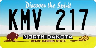 ND license plate KMV217