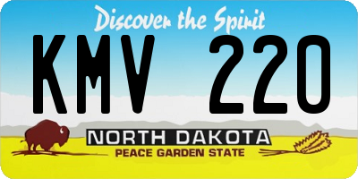 ND license plate KMV220