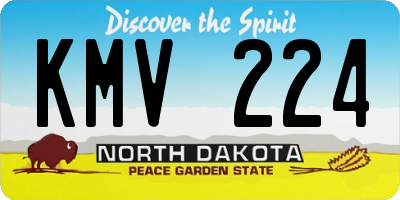 ND license plate KMV224