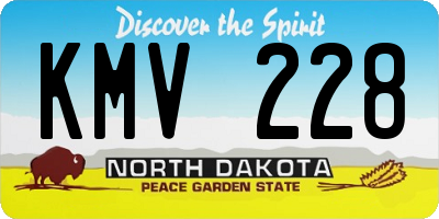 ND license plate KMV228