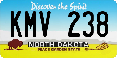 ND license plate KMV238