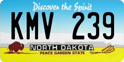 ND license plate KMV239