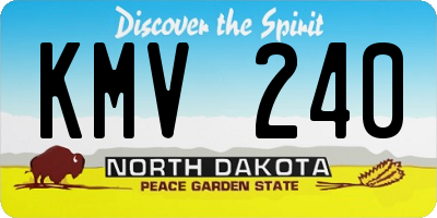 ND license plate KMV240