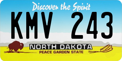 ND license plate KMV243