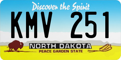 ND license plate KMV251