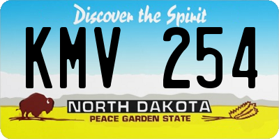 ND license plate KMV254