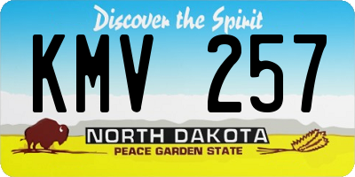 ND license plate KMV257