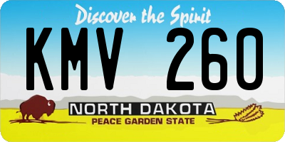 ND license plate KMV260