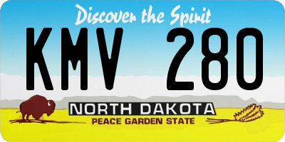 ND license plate KMV280