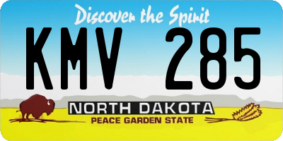 ND license plate KMV285