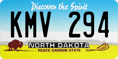 ND license plate KMV294