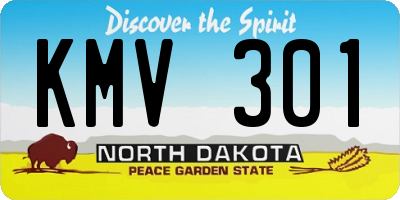 ND license plate KMV301