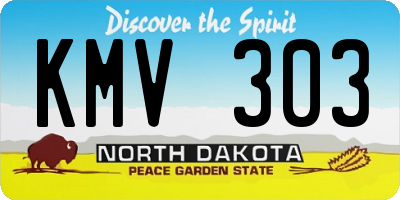 ND license plate KMV303